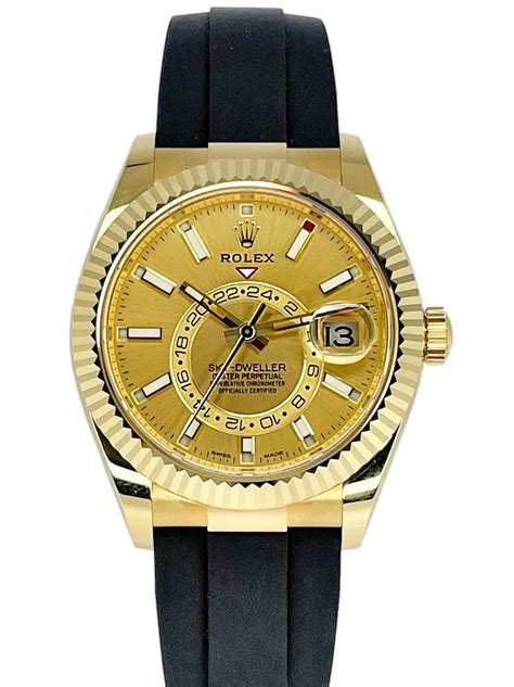 rolex sky dweller gold oysterflex|oysterflex Rolex gold.